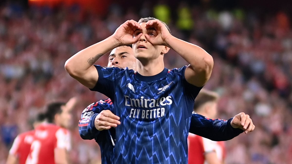 File : File photo of Leandro Trossard in action for Arsenal.