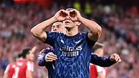 File : File photo of Leandro Trossard in action for Arsenal.