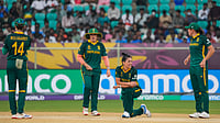 PTI | R Senthilkumar : South Africa Vs Pakistan, ICC Women's World Cup 2025: South Africa's captain Laura Wolvaardt, left, Marizanne Kapp, second right, and others during the ICC Women's World Cup ODI cricket match.