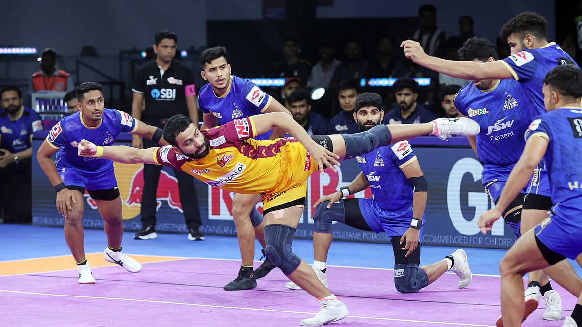 PKL : Telugu Titans Vs Haryana Steelers, PKL 2025: Glimpse from the match.