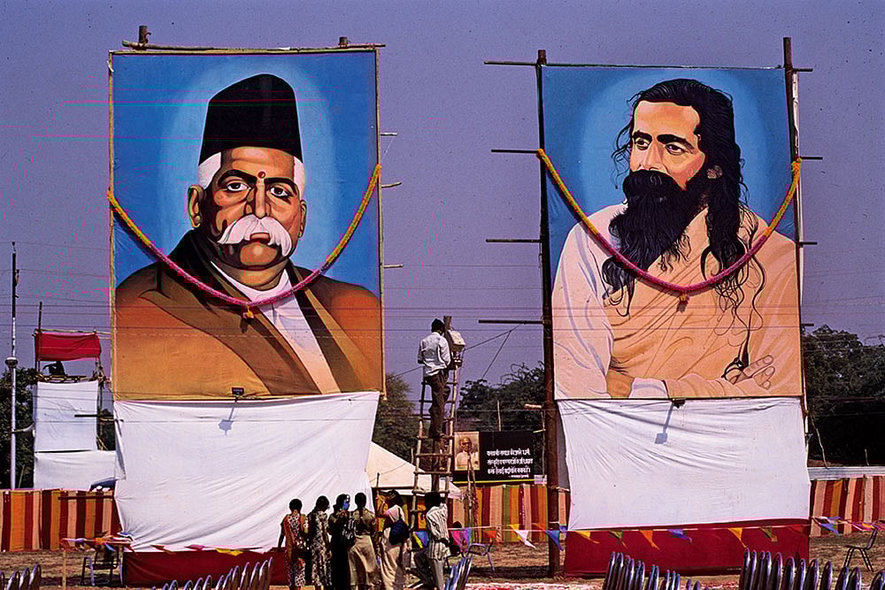 | Photo: T. Narayan : Group Efforts: A Rashtriya Swayamsevak Sangh (RSS) camp at Agra