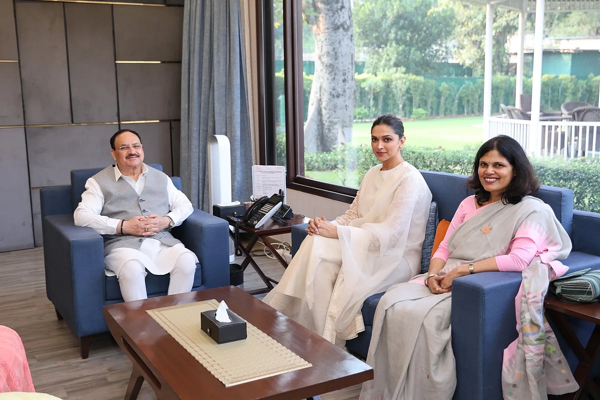 Union Health Minister JP Nadda with Deepika Padukone