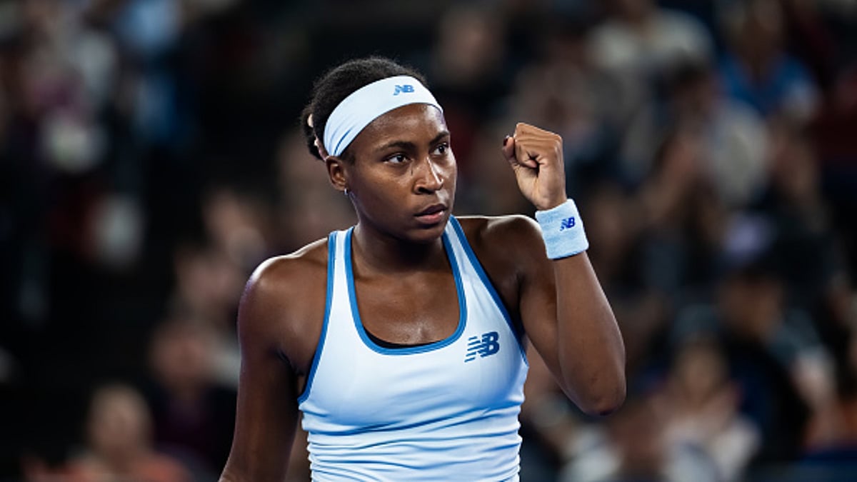 Coco Gauff celebrates the Wuhan Open 2025 title with a win over Jessica Pegula.
