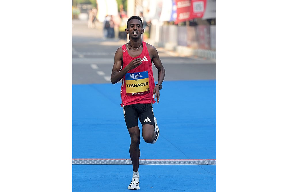 Delhi Half Marathon 2025 photos_Ethiopias Boyelign Teshager