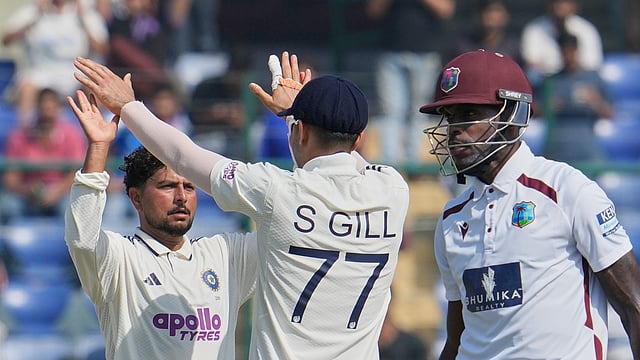 IND Vs WI, 2nd Test, Day 3: Kuldeep’s Five-Wicket Haul Hands IND Command, Windies 35/2 At Tea
