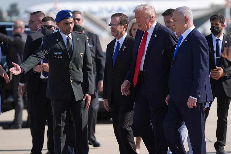 Israel Hamas Gaza war- Hostage release _US President Donald Trump in Israel