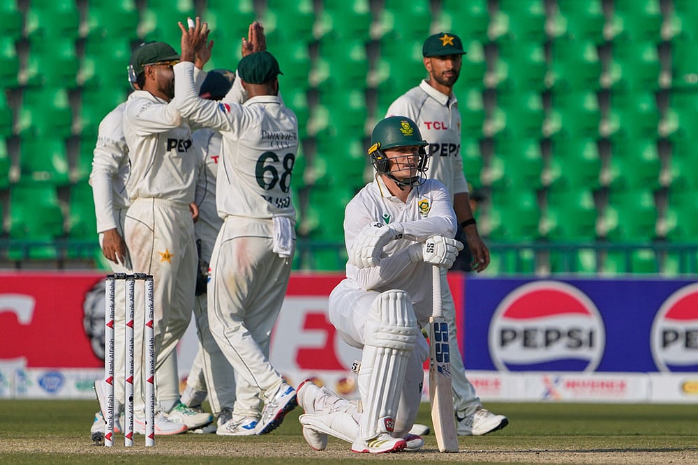 South Africa tour of Pakistan 1st test day 2 photos from Lahore_Ryan Rickelton