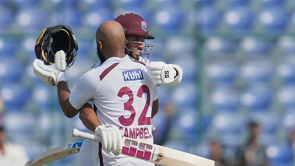 | Photo: AP/Manish Swarup : India vs West Indies 2nd Test Day 4: Shai Hope and John Kampbell