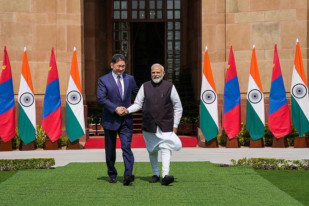 PM Modi with President Ukhnaa