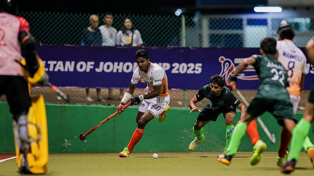 Hockey India : Action from the India vs Pakistan, Sultan of Johor Cup 2025 match in Johor Bahru, Malaysia.
