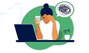 illustration of mental health problems at work