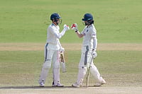 X/BCCI : Shubman Gill and KL Rahul during the 2nd Test at the Arun Jaitley Stadium.