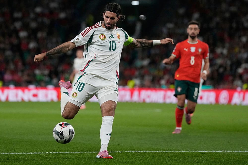 FIFA World Cup 2026 European qualifying Group F soccer match Portugal Vs Hungary: Dominik Szoboszlai