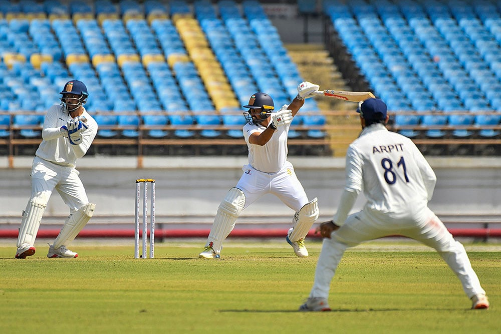 Ranji Trophy Cricket 2025-26 Saurashtra Vs Karnataka match highlights_Karun Nair