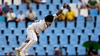 | Photo: AP/Themba Hadebe : Pakistan Vs South Africa Live Cricket Score, 1st Test Day 4: Pakistan's Naseem Shah follows through his delivery