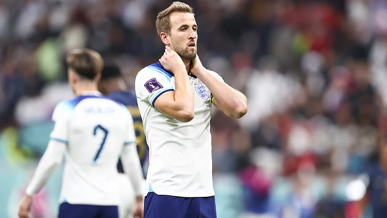Harry Kane missed a penalty in the 2022 World Cup quarter-finals. - File