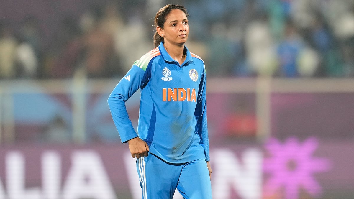 | Photo: AP/Aijaz Rahi : India's captain Harmanpreet Kaur leaves the field after their loss in the ICC Women's Cricket World Cup match against Australia at ACA-VDCA Cricket Stadium in Visakhapatnam, India, Sunday, Oct. 12, 2025. 