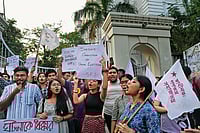 Walls Remember: How Campuses Chronicle Resistance, Activism | Photo: Sandipan Chatterjee : Fair Ask: Students protest in front of the main gate of the Presidency University in Kolkata, demanding a legitimate union and students elections