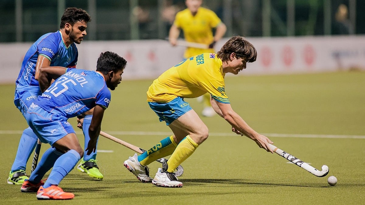 Photo: Hockey India : India Vs Australia Hockey Highlights, Sultan Of Johor Cup Final: Action from the match in Malaysia.
