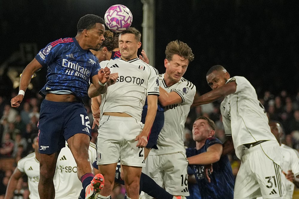 Britain soccer Premier League Arsenal Vs Fulham match photos_Jurrien Timber