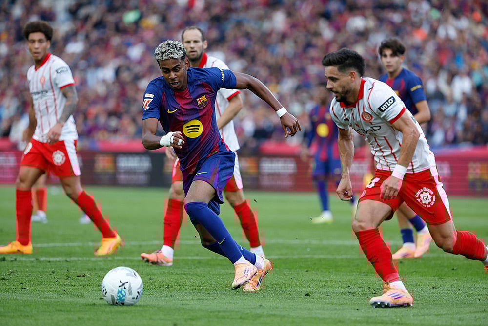 Spain soccer La liga Barcelona vs Girona match photos_Lamine Yamal