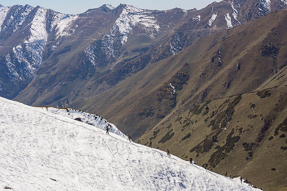 | Photo: PTI/S Irfan : Security at LoC ahead of Diwali