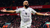 | Photo: Instagram/manchesterunited : Manchester United's Bryan Mbeumo celebrates his goal during the English Premier League soccer match between Liverpool and Manchester United in Liverpool, England, Sunday, Oct. 19, 2025.