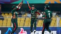 AP : Bangladesh's players celebrate the dismissal of England's Alice Capsey during an ICC Women's Cricket World Cup match at Barsapara Cricket Stadium in Guwahati.