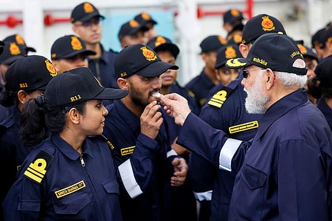 PM Modi celebrates Diwali with naval personnel