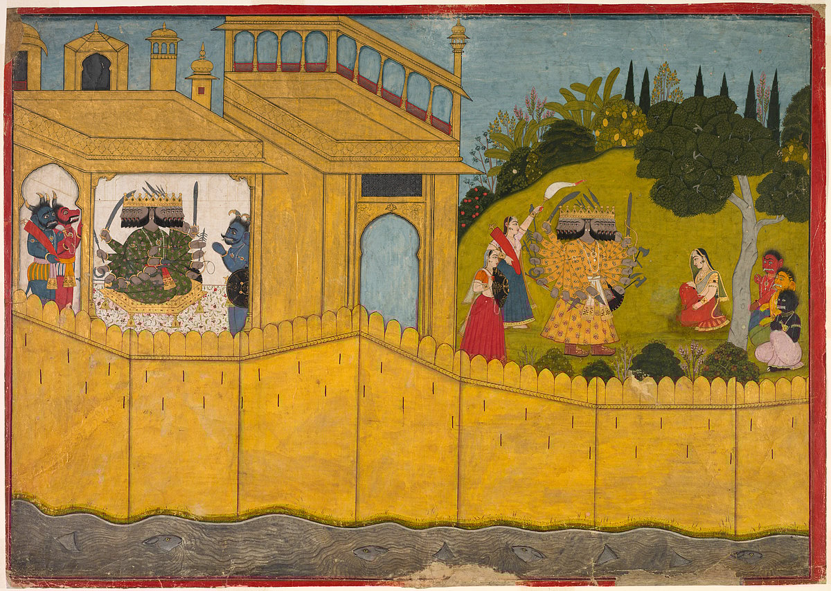 Ravan addresses Sita in the garden of Lanka. - | Cleaveland museum of art