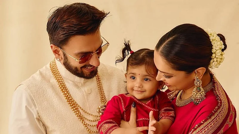Deepika Padukone and Ranveer Singh with daughter Dua