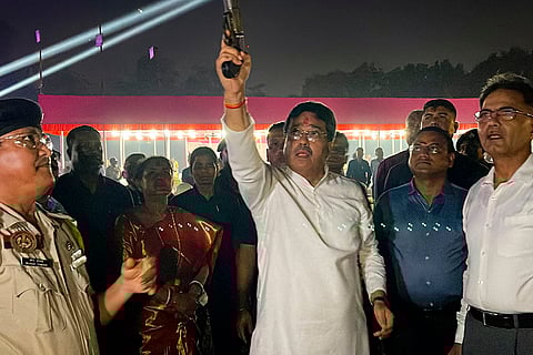 Tripura CM at Central Kali Puja in Agartalal