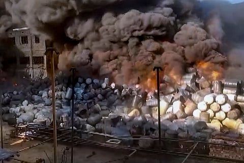 Chemical factory fire in North 24 Parganas