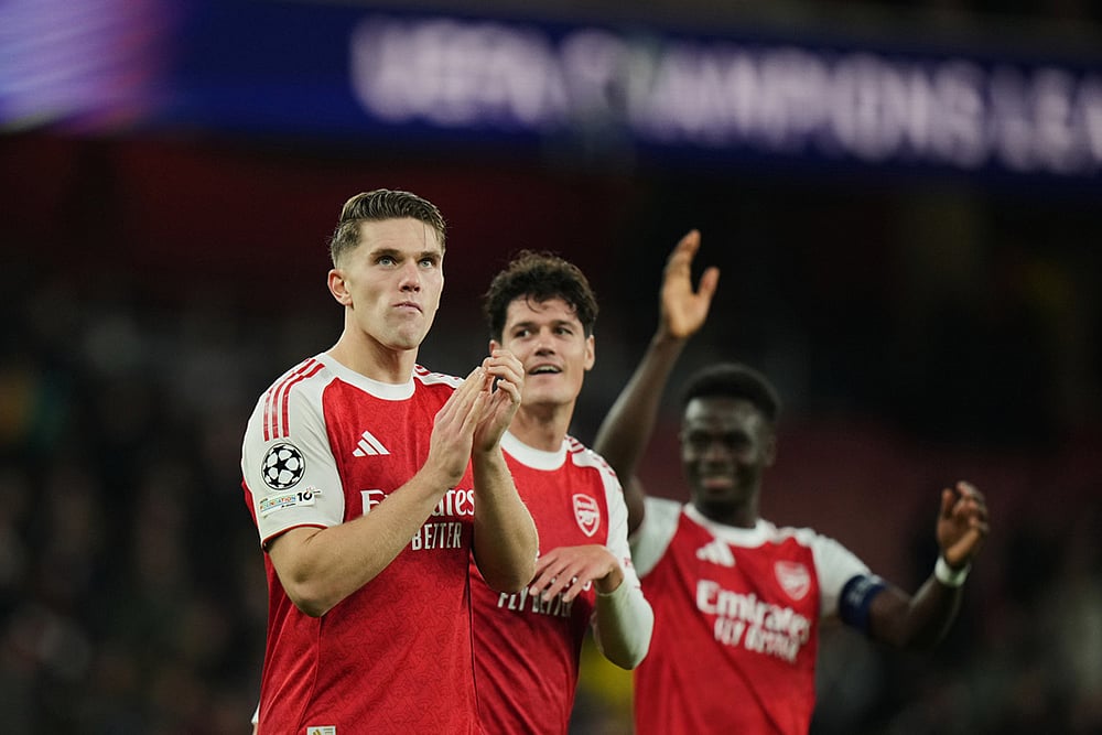 | Photo: AP/Alastair Grant : UEFA Champions League 2025-26: Arsenal Vs Atletico Madrid