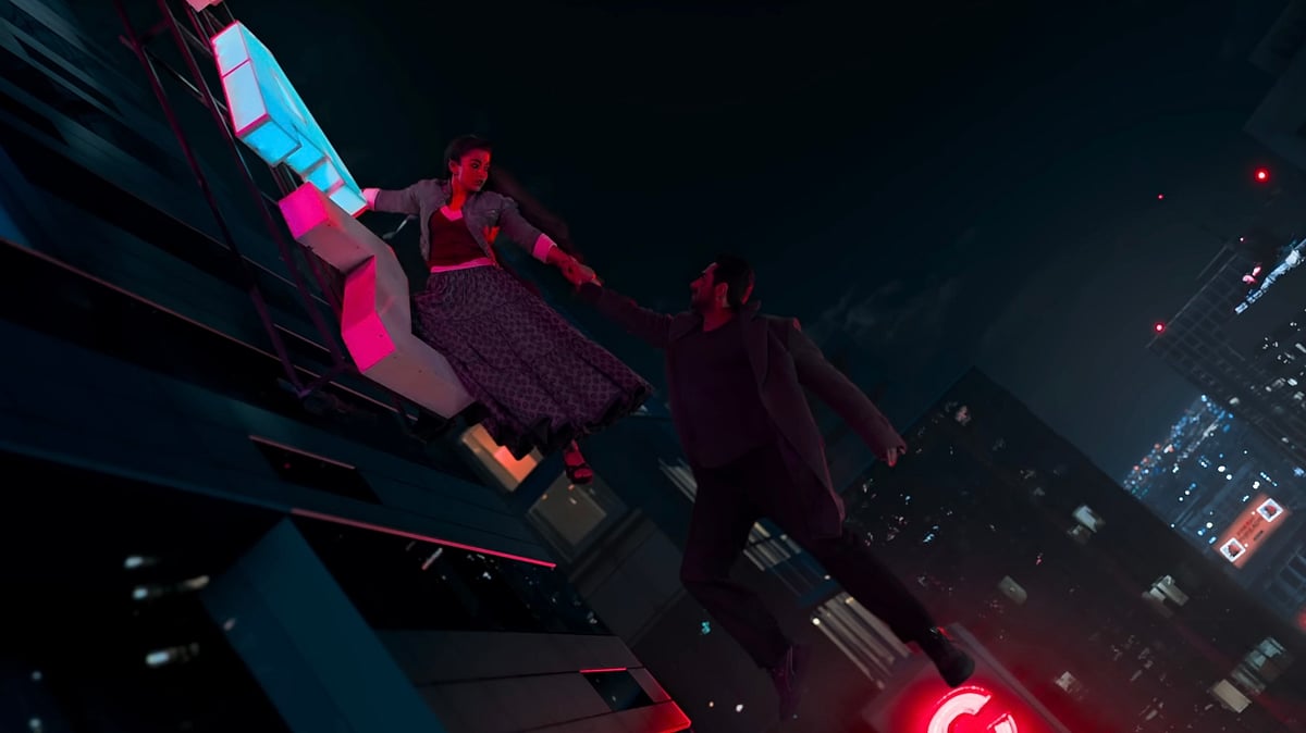 A still of Ayushmann Khurrana and Rashmika Mandanna from Thamma  - YouTube