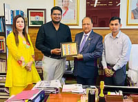 AIIMS Jammu Director Prof. Shakti Kumar Gupta received a personalized postal stamp from India Post