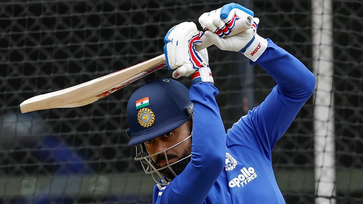 X/BCCI : Virat Kohli bats in the nets ahead of the second India vs Australia ODI in Adelaide.