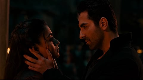 Ayushmann Khurrana and Rashmika Mandanna in Thamma (2025)