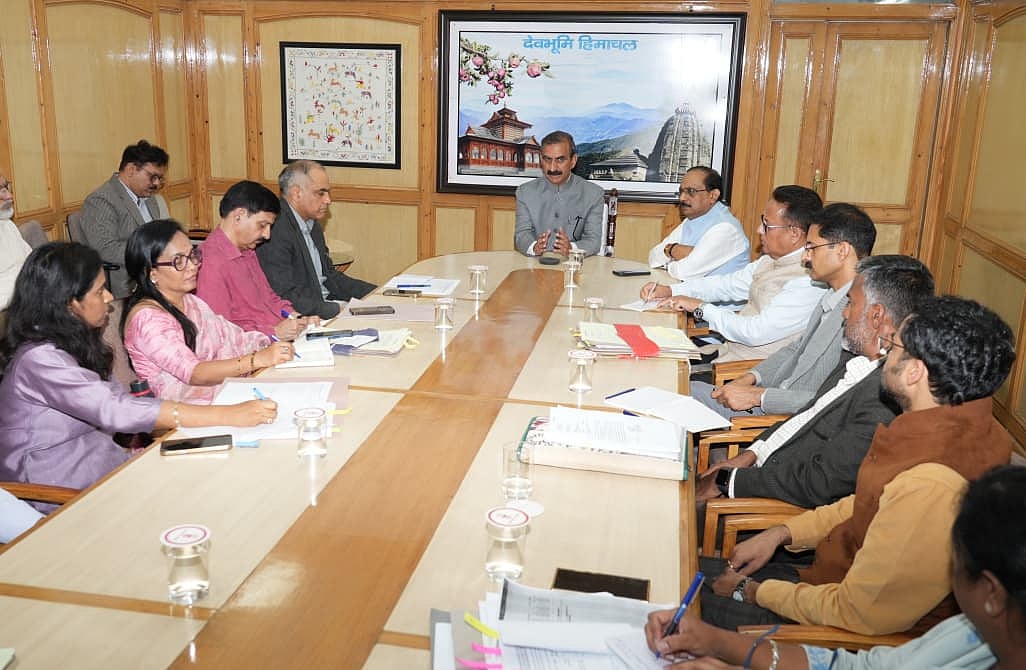 Facebook/CMO Himachal 
 : Himachal's Chief Minister Sukhvinder Sukhu chairs meeting with Administrative Secretaries in Shimla earlier in October 