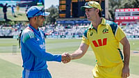 BCCI : Indian skipper Shubman Gill with his Aussie counterpart Mitch Marsh at the toss