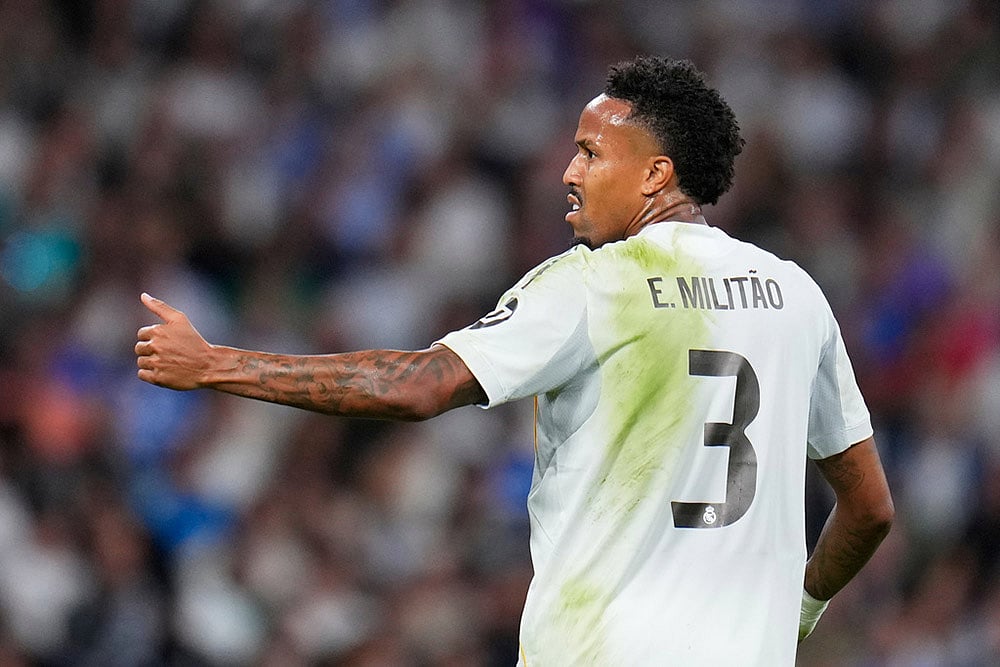 UEFA Champions League football match Real Madrid Vs Juventus_Eder Militao