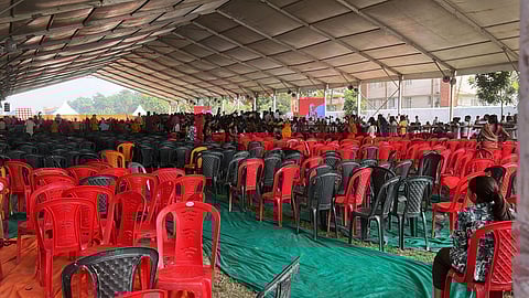 Empty chairs in PM's rally