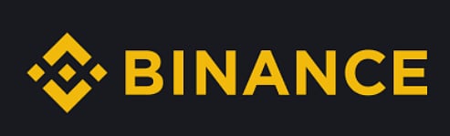 Binance text written with black background