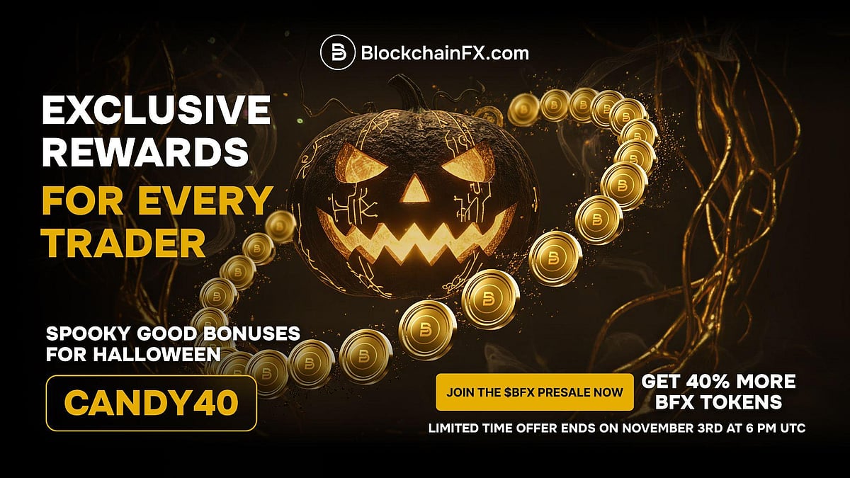 BlockchainFX Halloween rewards: CANDY40 bonus code for 40% more BFX tokens. Ends Nov 3rd.