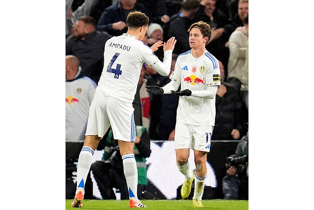 Britain soccer Premier League 2025-26 Leeds United Vs West Ham football match_Brenden Aaronson