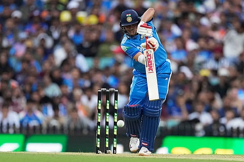 India's Shubman Gill bats against Australia during their One Day International cricket match in Sydney, Australia.