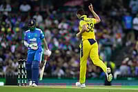 India Vs Australia, 3rd T20I Preview: With Josh Hazlewood Rested, Indian Batters Hope To Cash In | Photo: AP/Rick Rycroft : Australia's Josh Hazlewood, right, celebrates taking the wicket of India's Shubman Gill, left, during their One Day International cricket match in Sydney, Australia.