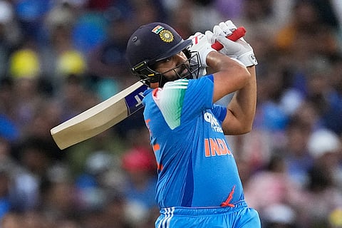 India's Rohit Sharma bats against Australia during their One Day International cricket match in Sydney, Australia.