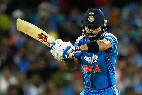 India's Virat Kohli bats against Australia during their One Day International cricket match in Sydney, Australia.