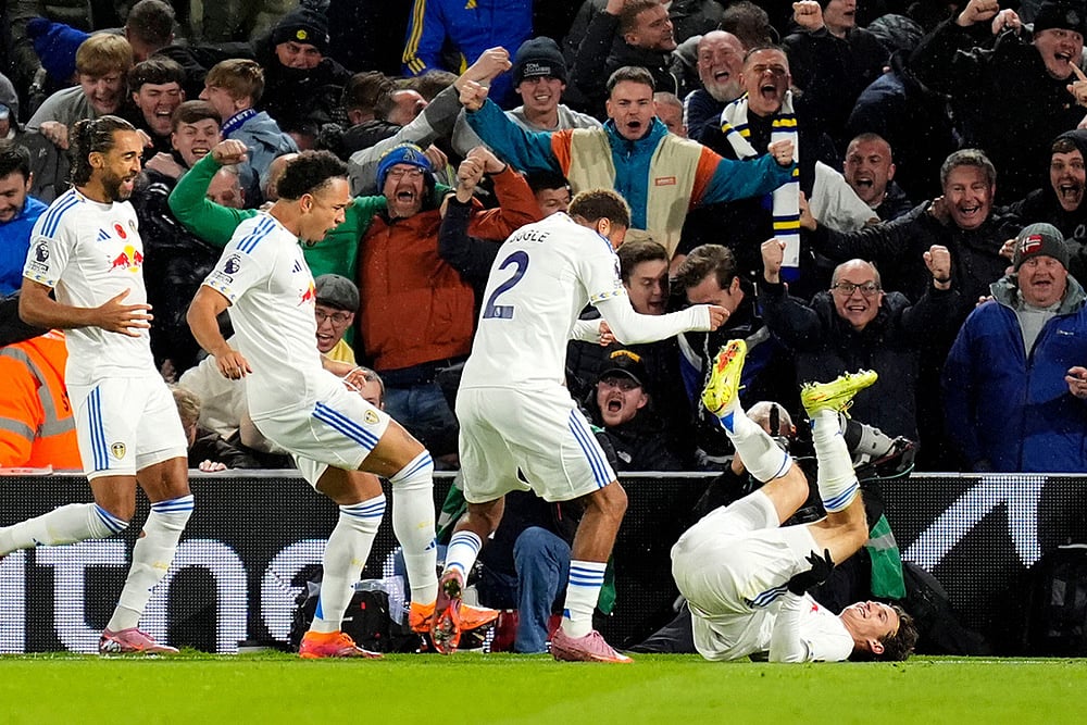 Britain soccer Premier League 2025-26 Leeds United Vs West Ham football match_Brenden Aaronson